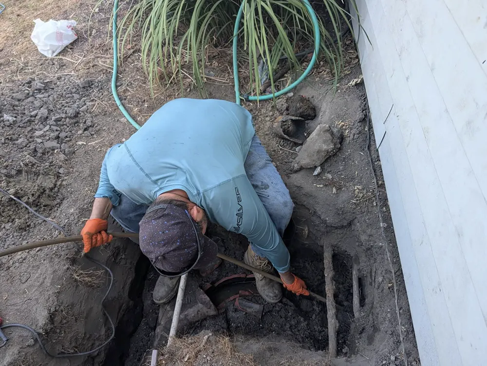 Exterior sewer line repair and excavation South Bay