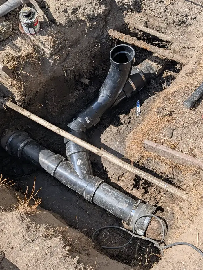 Completed sewer line repair installation Lomita