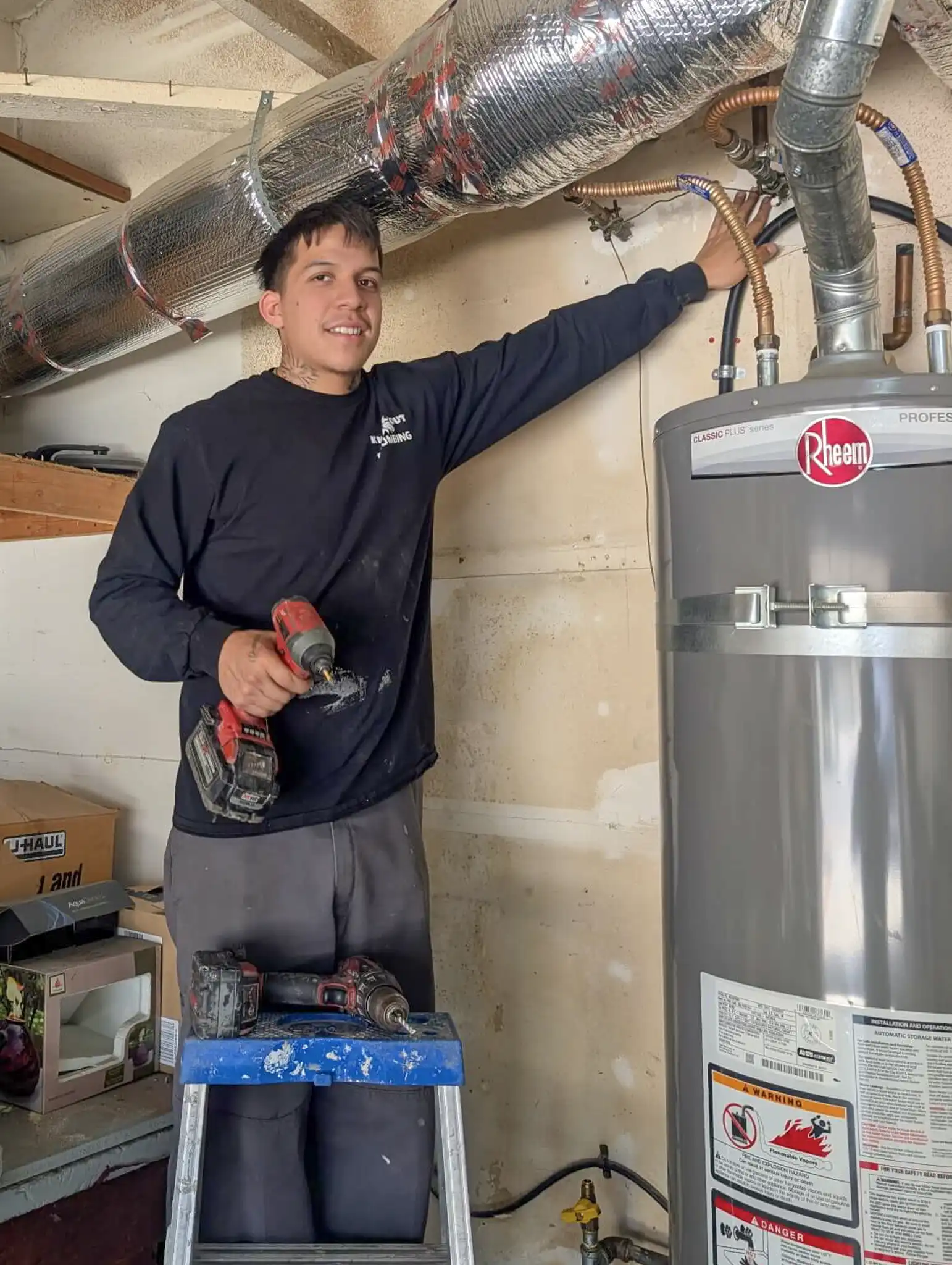 New gas line for dryer and exhaust vent installation in Cerritos